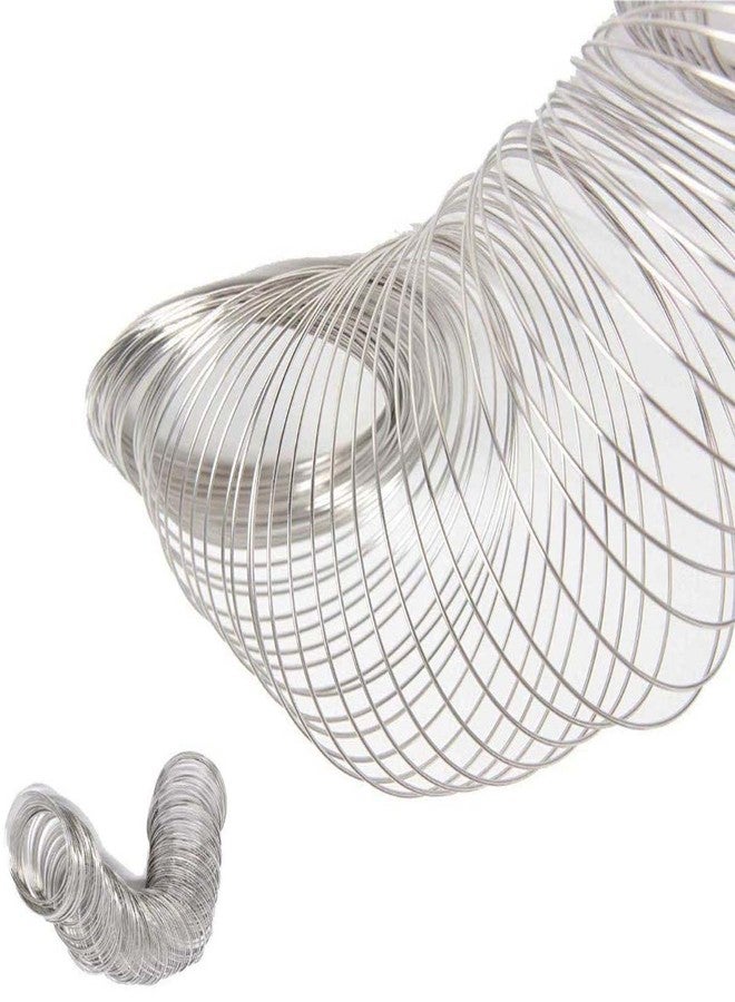 دي آي واي كرافتس مجموعة أدوات يدوية 50 قطعة، فضية اللون، سلك مجوهرات، سلك خرز ذاكرة فضي اللون فقط، فولاذ صلب لصنع أساور المجوهرات (50 قطعة، فضية اللون) - Image 1